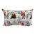 Festive Santa Themed Christmas Bolster Pillow With Vibrant Red Velour-Like Back - Made in U K For Sale