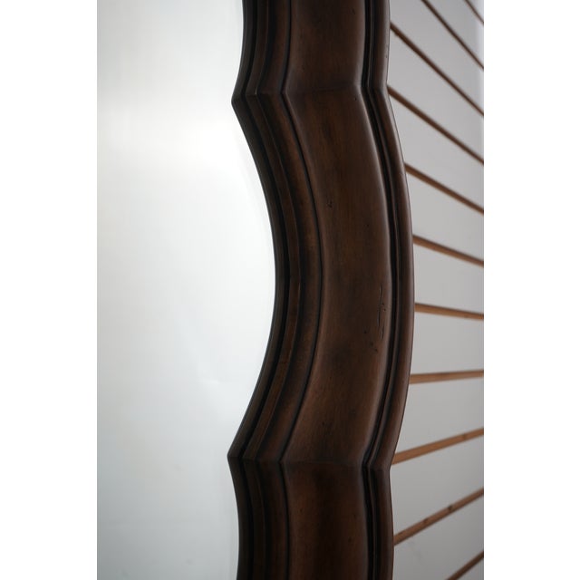 Glass Labarge Deep Dish Scalloped Frame Mirror For Sale - Image 7 of 9