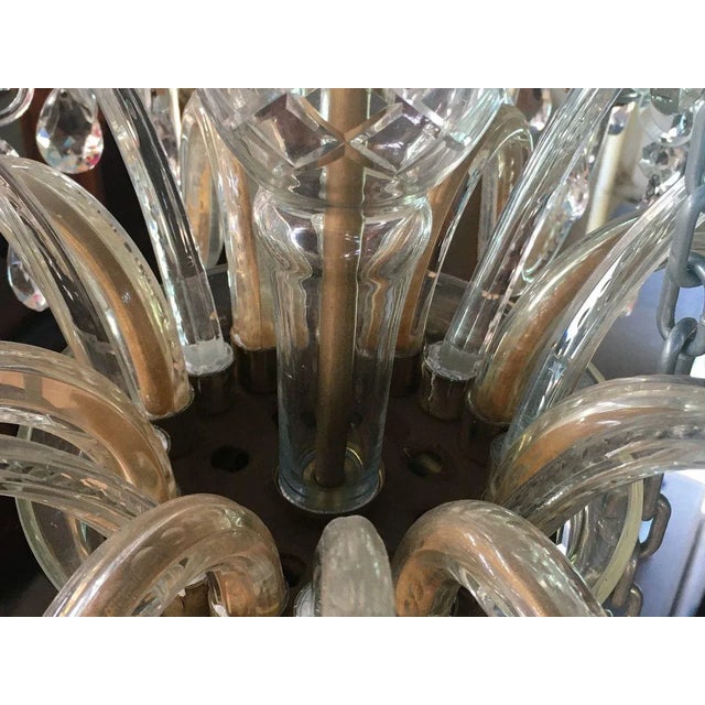 Metal Crystal Hand-Cut 8-Light Chandelier, 1960s For Sale - Image 7 of 18