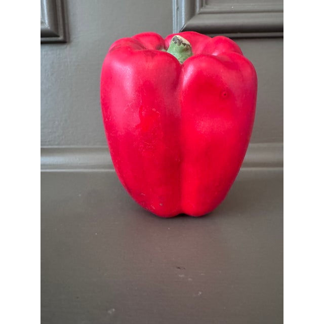 Red Mary Kirk Kelly Signed Ceramic Red Bell Pepper Sculpture For Sale - Image 8 of 9