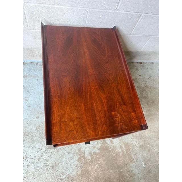 Mid-Century Modern Mid 20th Century Walnut Two Tier One Drawer Side End Table. For Sale - Image 3 of 8