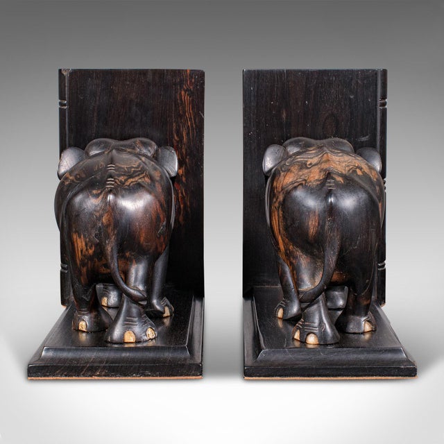 1900's Pair Antique Elephant Bookends For Sale - Image 4 of 9