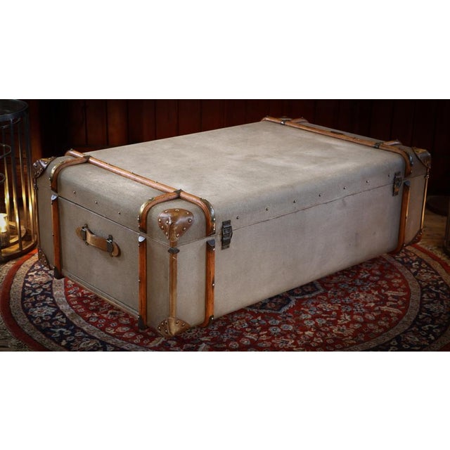 Large Globetrekker Trunk Coffee Table in Canvas and Leather from Timothy Oulton, 2010s For Sale - Image 3 of 18