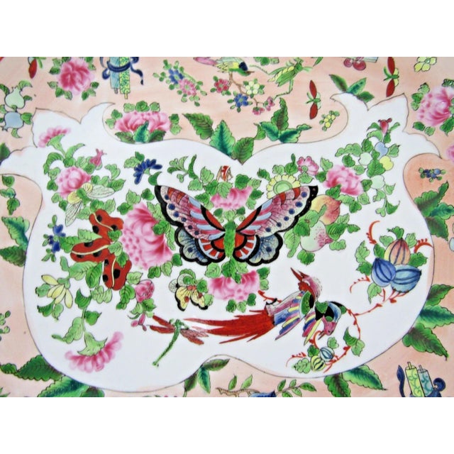 19th Century Famille Rose Canton Bowl or Plate With Butterfly Border and Insects For Sale In Miami - Image 6 of 12