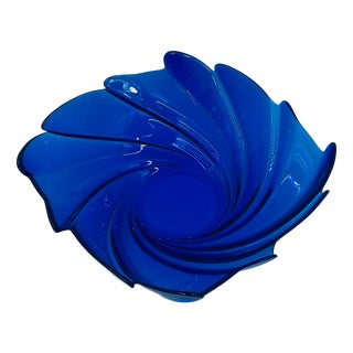 Large Vintage Glass Bowl, 1975 For Sale