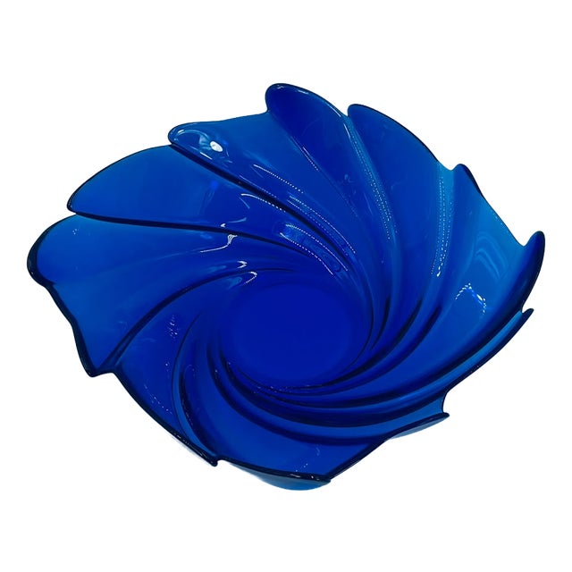 Large Vintage Glass Bowl, 1975 For Sale