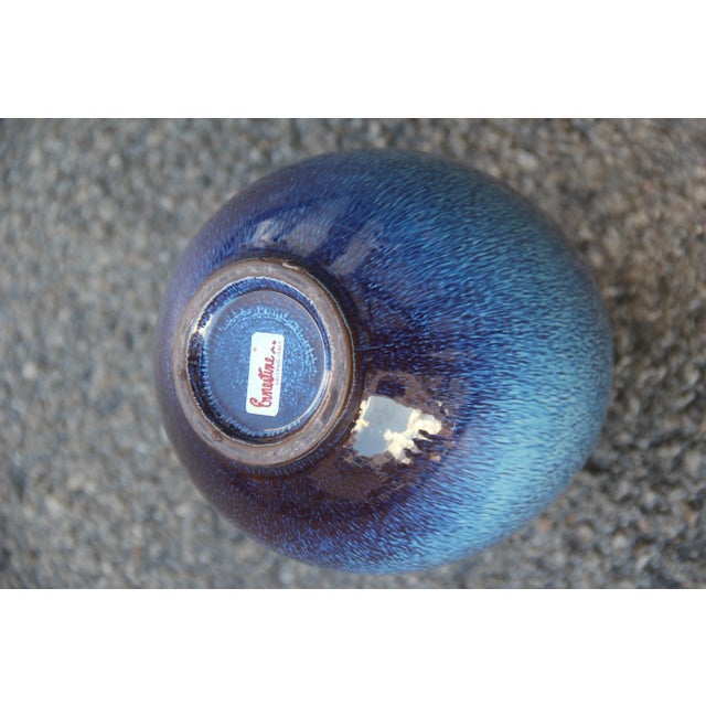 Blue Round Blue Ceramic Vase from Ernestine, 1960s For Sale - Image 8 of 11