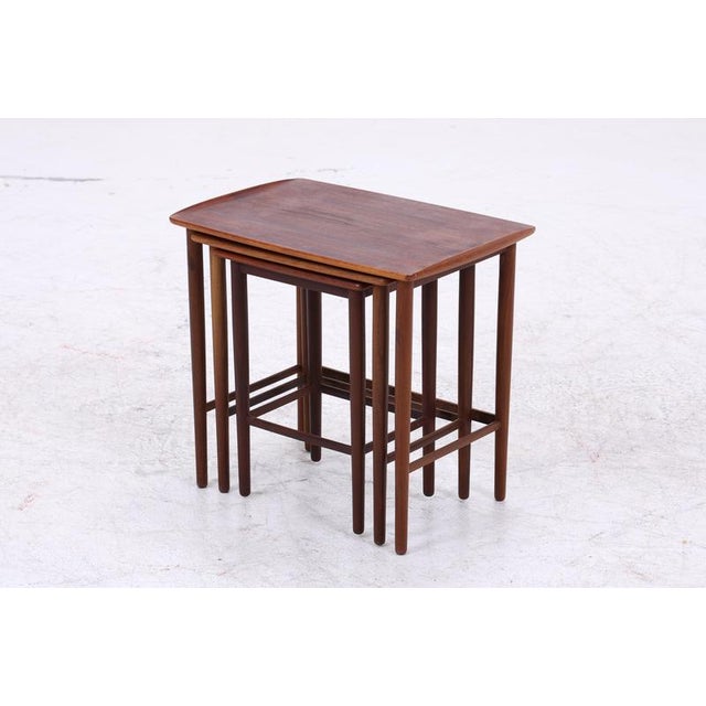 Mid-Century Danish Teak Nesting Tables, Set of 3 For Sale - Image 5 of 13