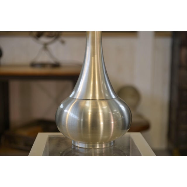 Vintage Table Lamp in Brushed Aluminum, 1970s For Sale - Image 4 of 10