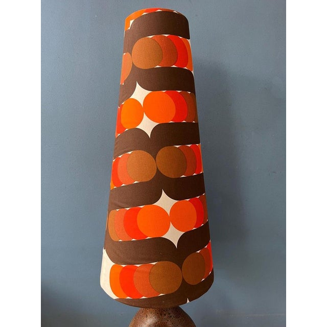 Ceramic Orange Ceramic Floor Lamp with Dotted Shade, West Germany For Sale - Image 7 of 11