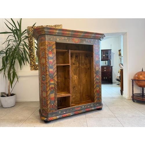 Tyrolean Farmhouse Hand-Painted Bookcase For Sale - Image 6 of 18