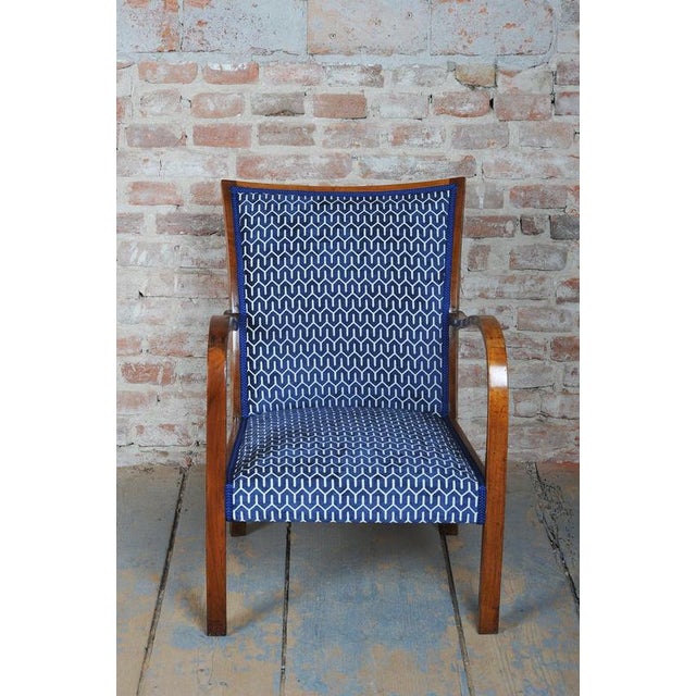1920s Art Deco Armchairs in Walnut, Czech, 1920s, Set of 3 For Sale - Image 5 of 14