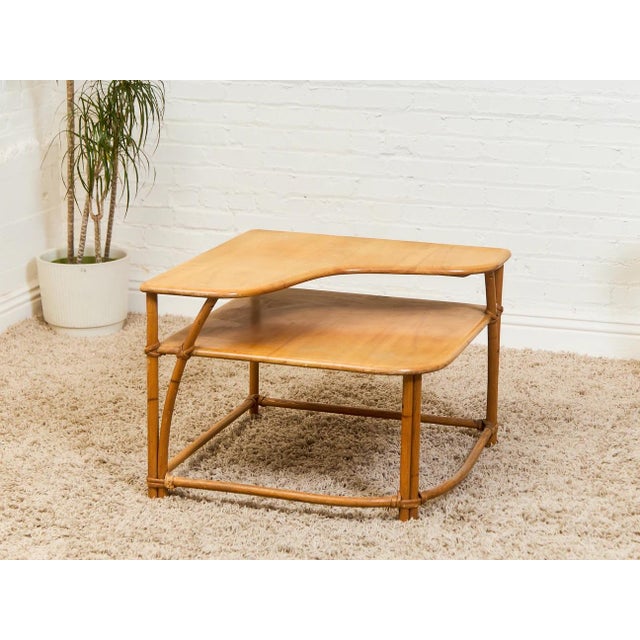 Wood Mid 20th Century Two Tier Side Table Styled After Heywood Wakefield For Sale - Image 7 of 12
