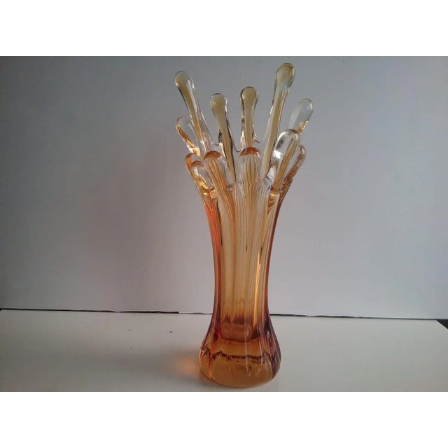 Vado Ambra Original Murano 1960s Intact and in perfect state of preservation Measures Cm 10 base x cm 33 height
