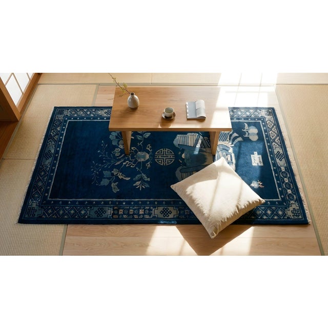 Early 20th Century Chinese Baotou Scholars Carpet For Sale In New York - Image 6 of 8