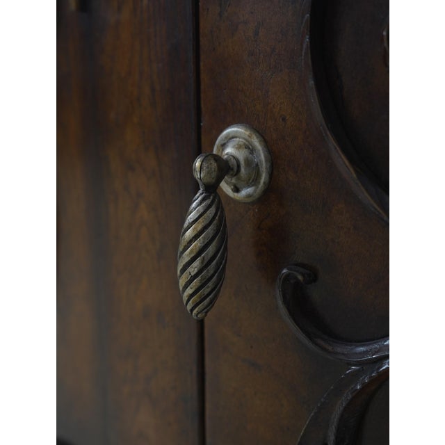 Stone Henredon Chestnut Finish Demilune Marble Top Sideboard For Sale - Image 7 of 18