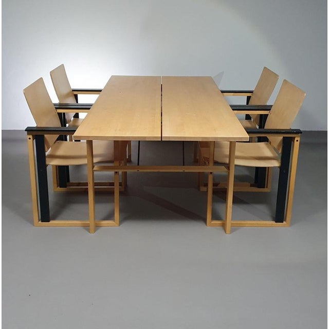 Finnish Dining Table and Chairs by Simo Heikkilä Pentik, 1980s, Set of 5 For Sale - Image 5 of 18