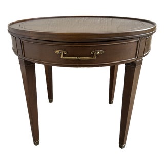 Hekman Round Side Table Solid Wood For Sale
