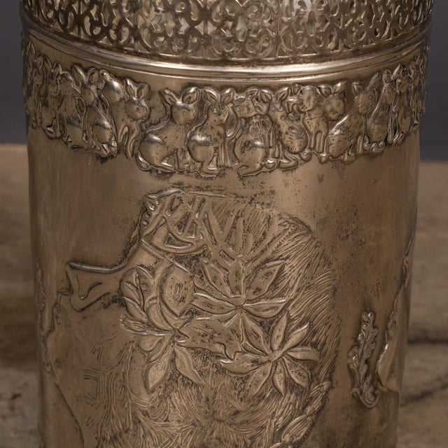 Antique Art Deco Silver Plated Waste Paper Bin, 1920 For Sale - Image 7 of 13