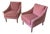 Pair of Vintage Bassett Soft Pink Velvet Club Chairs For Sale