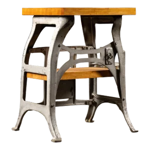 1950s Vintage Industrial Cast Iron Base Workbench