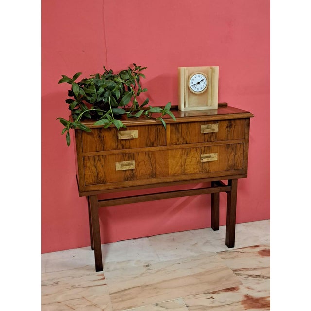Mid-Century Sideboard in Brass and Walnut, 1965 For Sale - Image 9 of 11