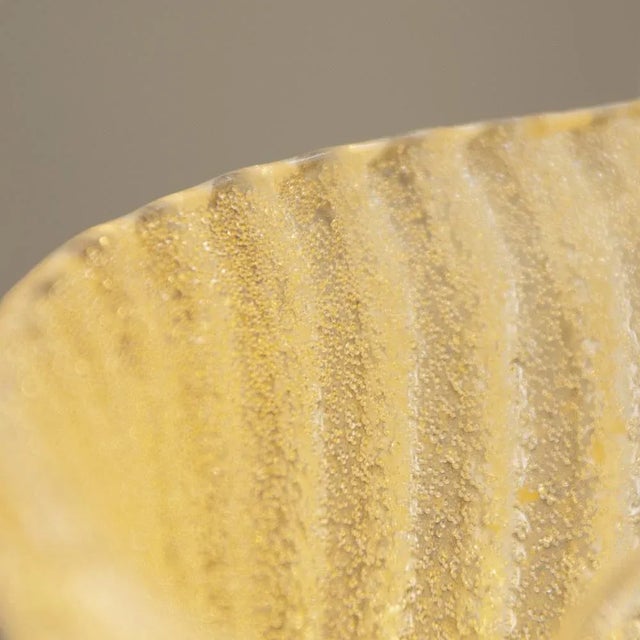 Ribbed Amber and Golden Murano Glass Wall Lamps, 1960s, Set of 2 For Sale - Image 6 of 11