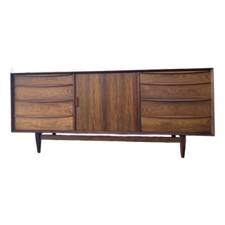 1960s Danish Modern Teak Low Dresser or Credenza by Svend A. Madsen for Falster McM. For Sale