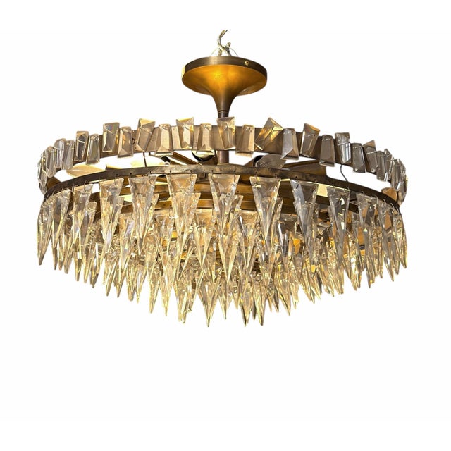 Joe Nye Joe Nye Trillion Large Flush Mount in Hand-Rubbed Antique Brass For Sale - Image 4 of 8
