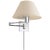 Visual Comfort Signature Classic Swing Arm Wall Lamp in Polished Nickel with Linen Shade For Sale