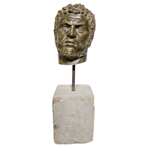 Bronze Head of Roman Emperor Caracalla, 1950s