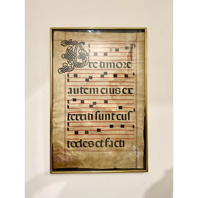 15 Century Illuminated Medieval or Renaissance Antiphonal Manuscript For Sale - Image 4 of 4