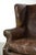 Vintage English Wing Armchair In Grained Cowhide Leather For Sale - Image 9 of 14