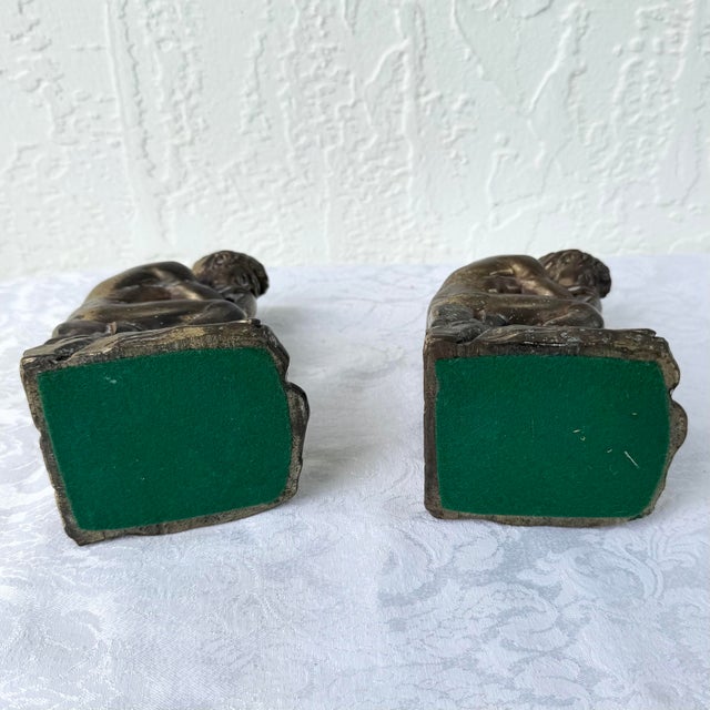 Vintage Brass Bookends “The Thinker” - A Pair For Sale In West Palm - Image 6 of 6