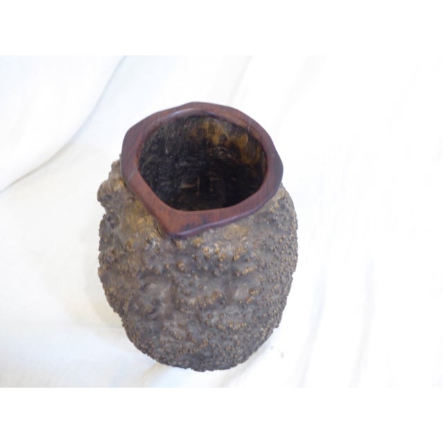 Antique Chinese Burlwood Brush Pot For Sale - Image 4 of 5