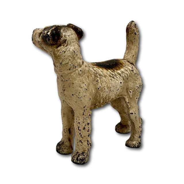 Vintage 1930s American Hubley Manufacturing Company Cast Iron Fox Terrier Dog Doorstop For Sale - Image 14 of 18