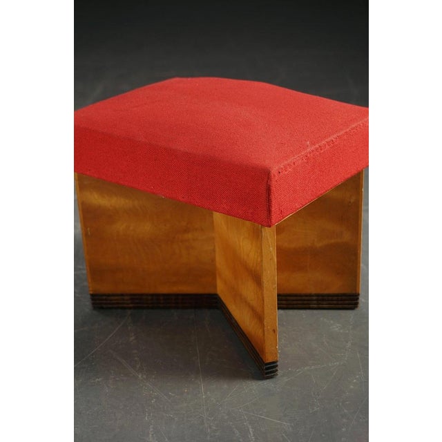 Brown Art Deco Stool, 1930s For Sale - Image 8 of 14