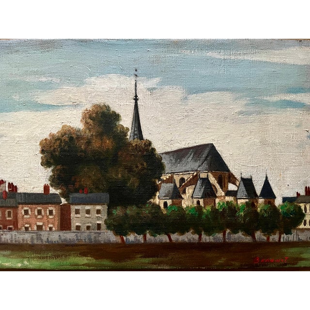 French 1950's Oil Landscape-Nemours, France-Signed For Sale - Image 3 of 7