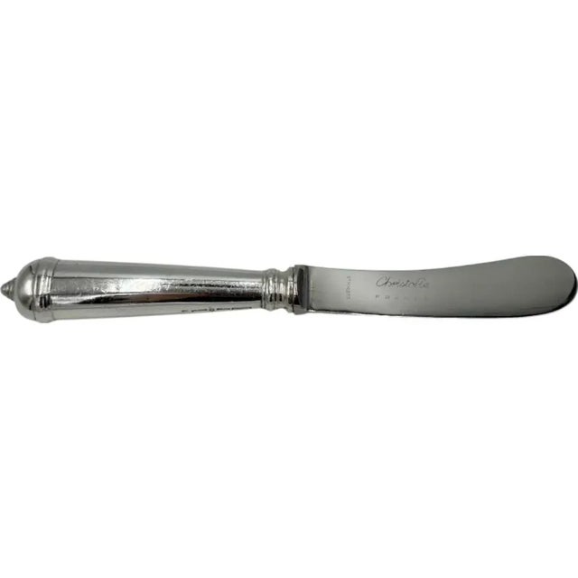 Vintage Christofle France Sterling Silver Knife Butter Cheese Spreader For Sale In Washington DC - Image 6 of 12