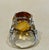 34 Ct Natural Oval Checker Board Citrine Cocktail Ring 14 Kt Yellow Gold, Estate For Sale - Image 11 of 18