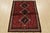 Tribal Shiraz Rug 3’11” X 5’2” Red Wool Vintage Tribal Hand-Knotted Oriental Carpet For Sale - Image 3 of 13
