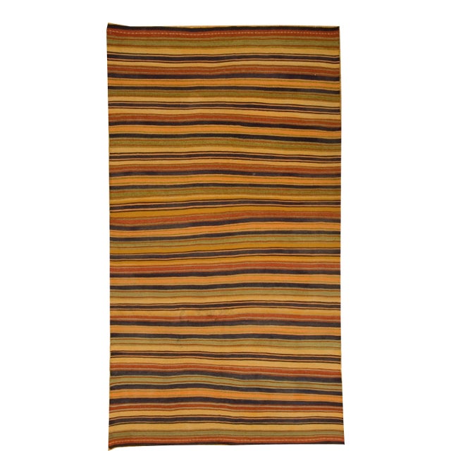 Vintage Turkish Kilim, Handwoven 5'7" X 10'8" For Sale