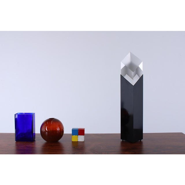 Postmodern Black Metal Lucara 2 Prisma Table Lamp from Casandro, 1980s For Sale - Image 13 of 18