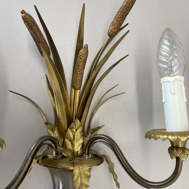 Florentine Brass Wall Lights from Maison Charles, France, 1970s, Set of 2 For Sale - Image 11 of 18
