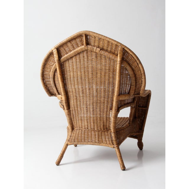 Vintage Wicker Armchair For Sale - Image 4 of 18