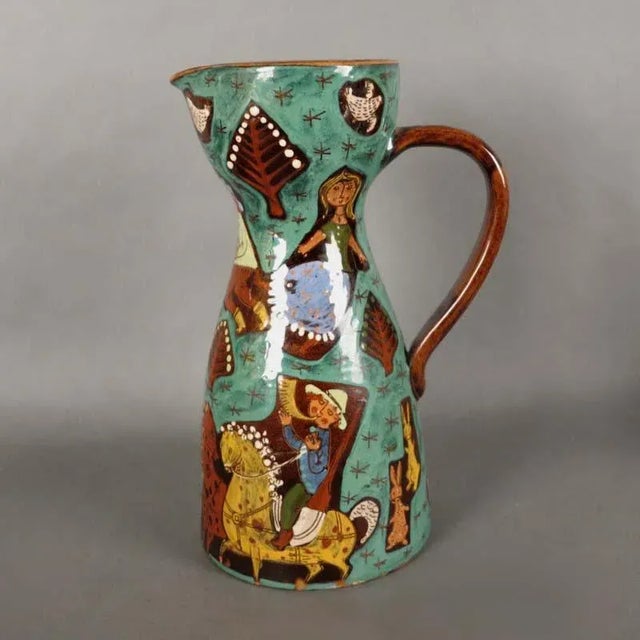 1940s Swiss Ceramic Jug from Thun, 1940s For Sale - Image 5 of 14