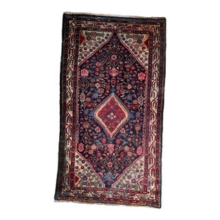 Antique Persian Hamadan Handmade Rug 3.8' X 6.7' 1920s For Sale