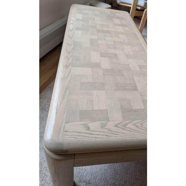Lane Furniture Lane Postmodern Oak Parquet Coffee Table For Sale - Image 4 of 6
