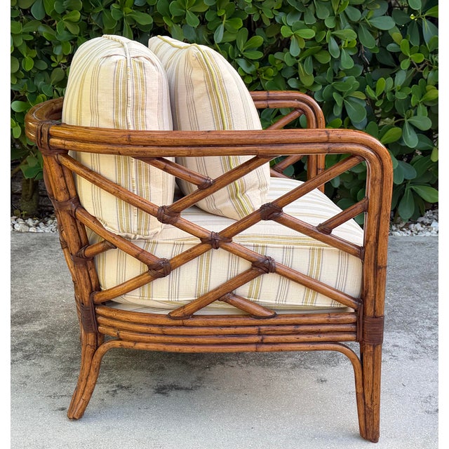 English Tommy Bahama Island Estate Faux Bamboo Club Chair For Sale - Image 3 of 12
