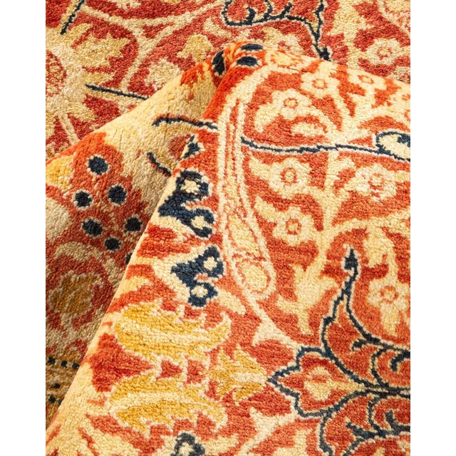 Textile Mogul, One-of-a-Kind Hand-Knotted Area Rug in Orange, 4' 9" x 7' 1" For Sale - Image 7 of 8